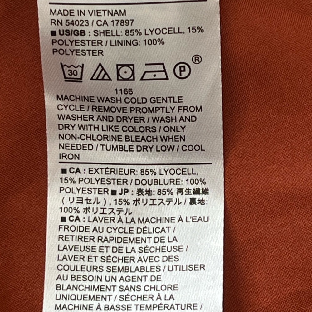 Banana Republic Pintuck Organza Midi Dress Arabian Spice Pumpkin Medium Lined - Picture 16 of 16